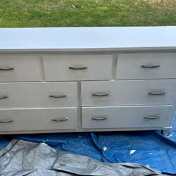 Freshly Painted White Dresser With Mid Century Modern Pulls
