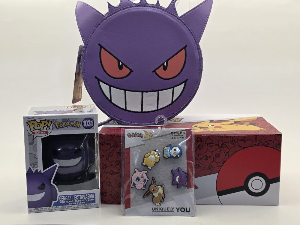 Pokemon Gengar Collection! Crocs, Funko, mini-Backpack, Jibbitz Charms!