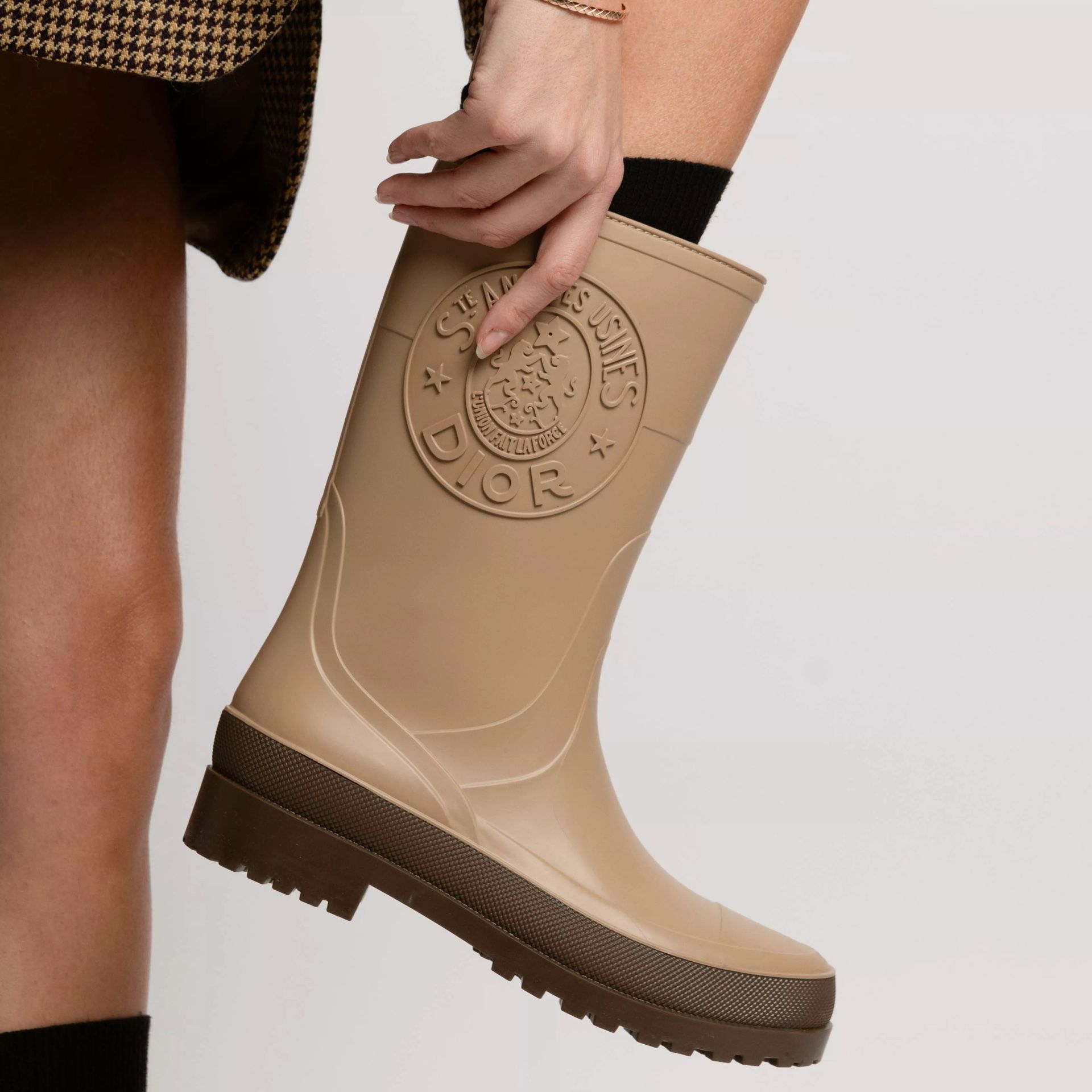 DIOR Dior Beige and Brown Rubber Boots
