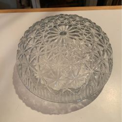 Vintage Mid Century Modern Clear Glass Dome Ceiling Fixture Circa 1950’s USA