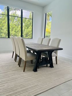 Restoration Hardware Factory Trestle Rectangular Dining Table
