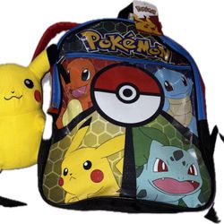 Pokemon Backpack & Pikachu Plush Toy New