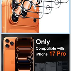 ivoler 4-Pack Camera Lens Protector for iPhone 17 Pro 6.3'' Screen Protector Tempered Glass[Case Friendly][New Rersion],for iPhone 17 Pro Scratch-Resi
