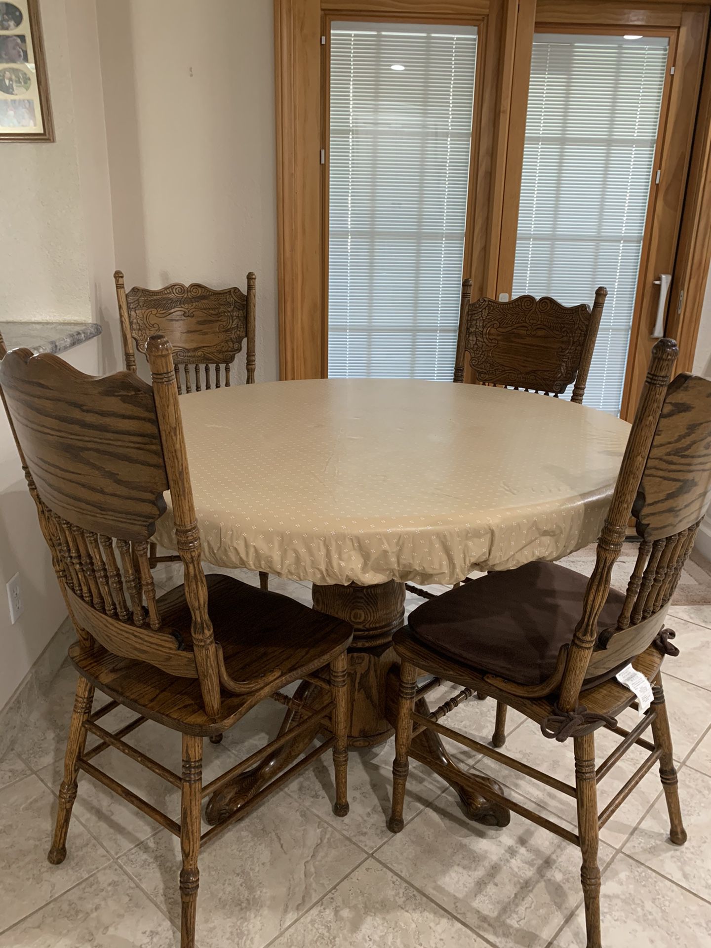 Clawfoot pedestal table and chairs