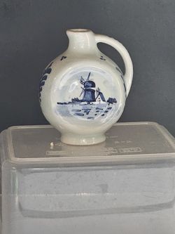 Vintage Delft Blue 3.5"  painted pottery  Pitcher made in Holland.  