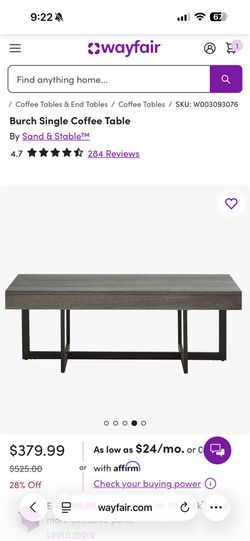Burch Cross Legs Coffee Table with Storage