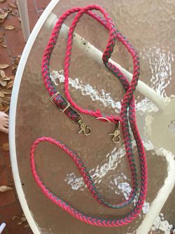 Pink and teal reins