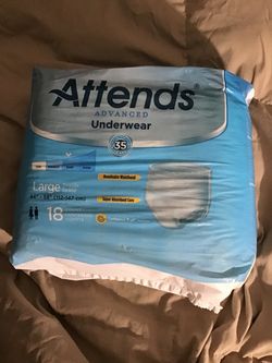 Attends Advanced Underwear...Large...(44" - 58") Inches...(18 Count)...