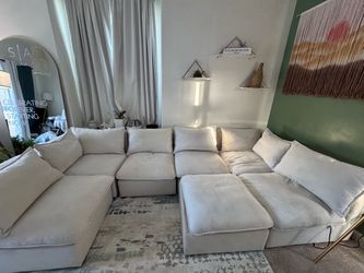 Large Modular Sectional Sofa with Ottoman