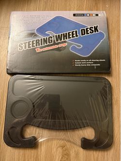 Cutequeen 2-in-1 Car Steering Wheel Desk - Portable Auto Laptop Tray & Eating Table for Most Vehicles, Durable Multi-Functional Travel Workstation wit