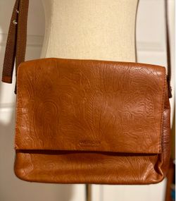 American Leather Co. Tooled Leather Purse Crossbody Bag