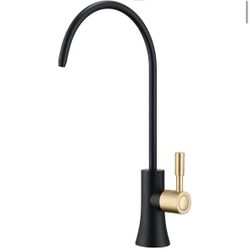 EKRTE  Drinking Water  Faucet Kitchen Bar Sink Matte Black and Champagne Gold