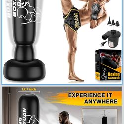 69'' Standing Punching Bag for Adults, Heavy Bag Boxing Equipment Kicking Bag Inflatable Kick Boxing Bag with Stand for Training MMA Muay Thai Fitness