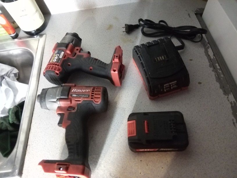 Bauer 20 Volt Cordless Drill Impact With Extra Drill For Parts