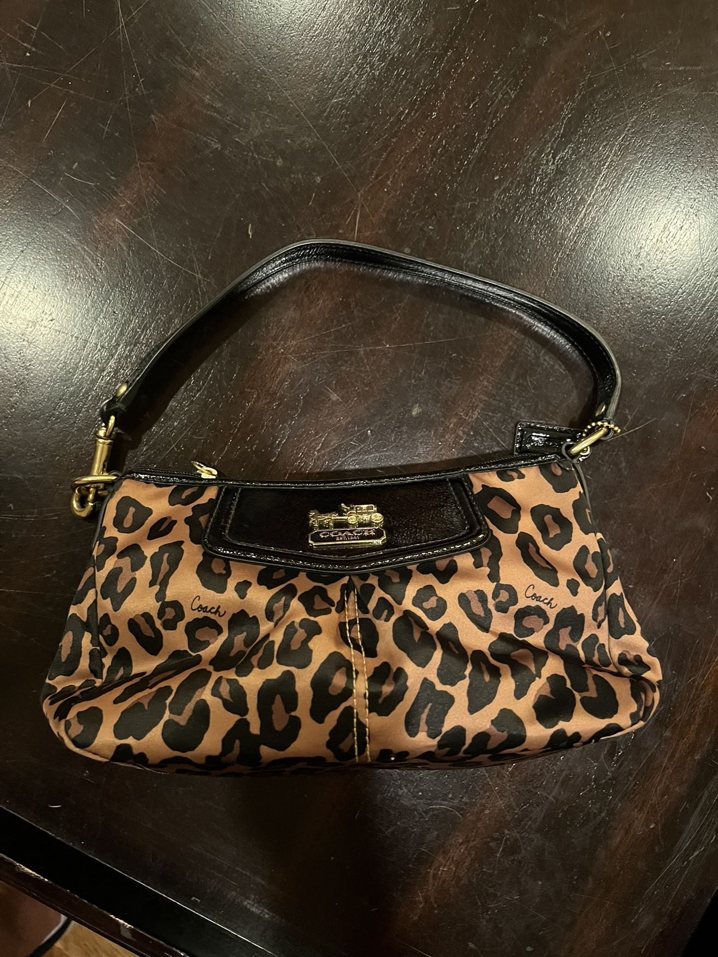 COACH® Satin Shoulder Bag Leopard/Cheetah