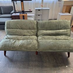 Convertible Futon Sofa Bed Futon Couch with Adjustable Back Upholstered Sleeper Sofa Bed for Living Room Furniture (Corduroy,Green) $109