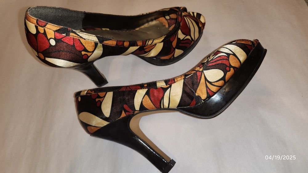 Women's Platform Heels - Multicolor Champagne, gold, dark red, espresso
