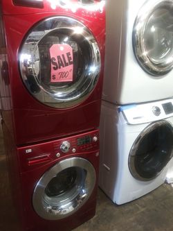 SALE PRICE !!! LG 24 in front load washer and dryer set working perfectly with 4 months warranty