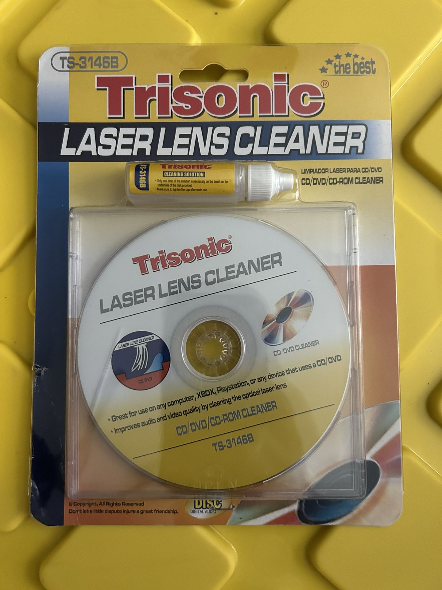 CD DVD Blu-Ray Player LASER LENS CLEANER Cleaning Disc w/Fluid Xbox PS2 PS3, etc
