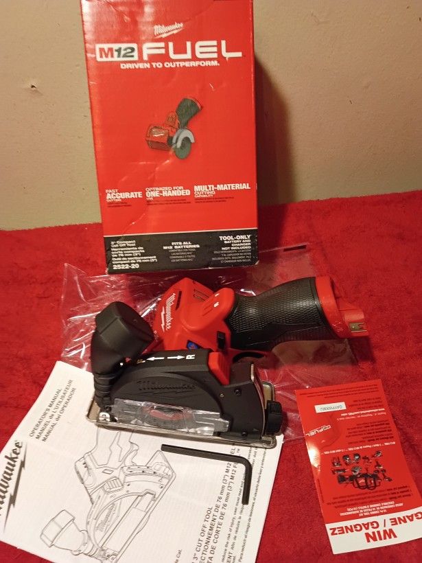 M12 Milwaukee Fuel 3" Cut Off Saw Tool Only $130