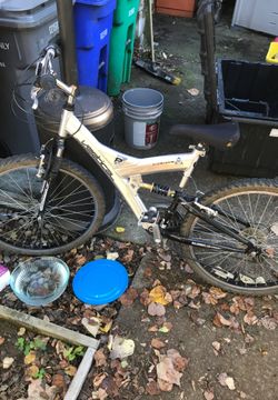 Full suspension mountain bike.