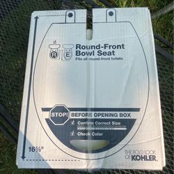 KOHLER 4639-RL-0 Cachet ReadyLatch Round-Front Toilet Seat, Quiet-Close Lid and Seat, Countoured Seat, Grip-Tight Bumpers and Installation Hardware, W