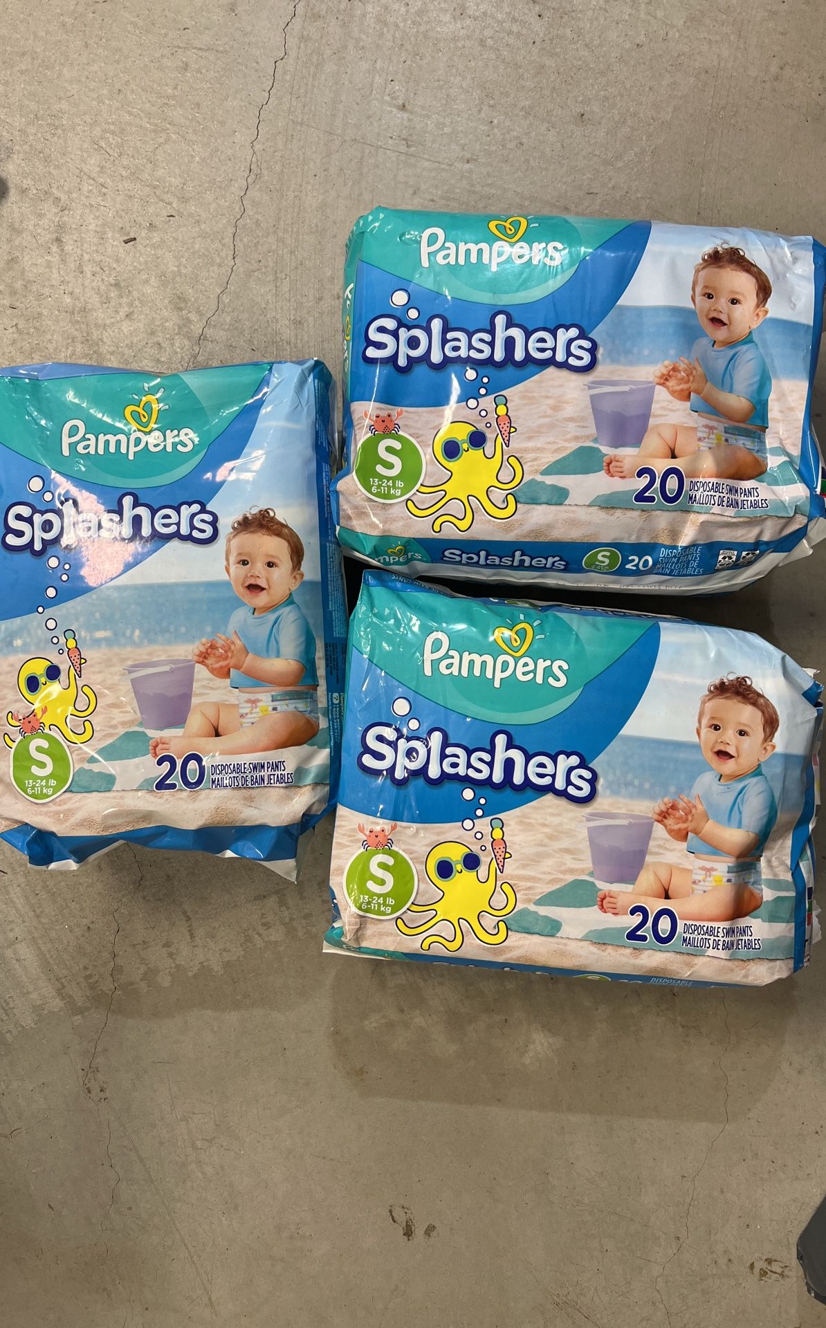 Pampers Splashers Swim Diapers - Size S, 20 Count, Disposable Baby Swim Pants