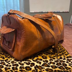 Genuine leather vintage duffle