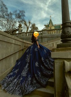 Moda 2000 Navy Blue Quinceañera dress