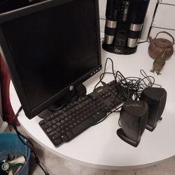 Dell Monitor,speakers And Keyboard