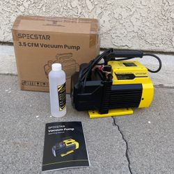 SPECSTAR 110V 1/4 HP 3.5 CFM Single Stage Rotary Vane HVAC Air Vacuum Pump for R12 R22 R134a R410a Systems 330ml Oil Included