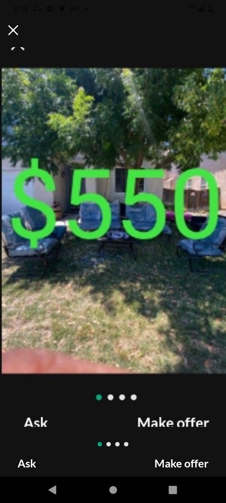 550 Metal Patio Furniture Set Outdoor Patio Furniture