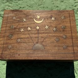 1970’s Teak Box With Brass Inlay