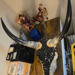 26" Jeweled Bedazzled Cow Skull