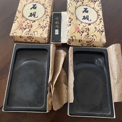 Japanese Ink Stones (Suzuri) And Ink Stick (Sumi) - Not Free