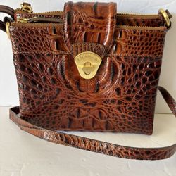 Authentic Brahmin Melbourne Mojito  Embossed Croc Leather Crossbody Bag