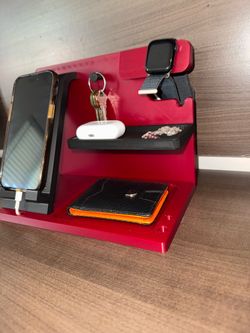 Modern Bedside Charging Station & Organizer | Phone/iPad, Apple Watch, Keys & More