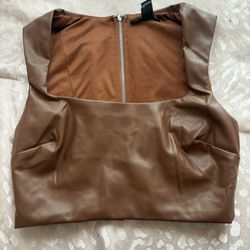 brown leather top