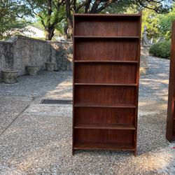 Mahogany Wood Bookcase with Adjustable Shelves