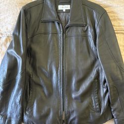 Calvin Klein 90s Vintage Leather Jacket Size Large 