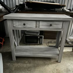 Grey Wooden Console Table With drawers 
