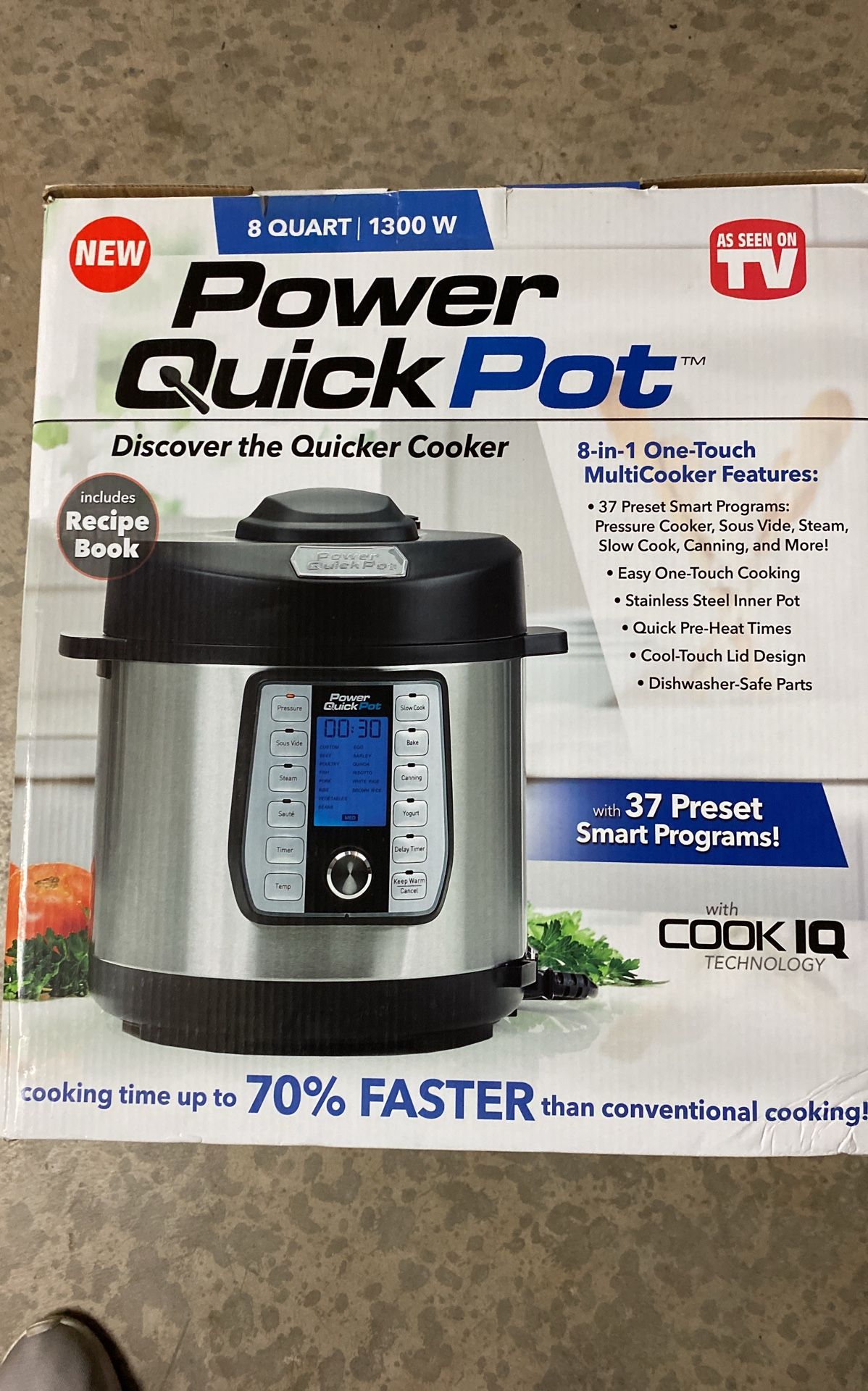 Power Quick Pot In One Touch Multi Cooker Quart/ 1300 W New