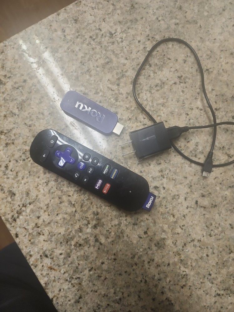 Roku Streaming Stick Remote And Power Supply 