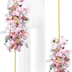 Putros Metal Arch Stand 6FT Gold Wedding Balloon Arched Backdrop Stand Square Arch Frame for Birthday Party Bridal Baby Shower Ceremony Decoration
