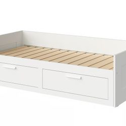 bed frame with 2 drawers, white, Twin Free Today 
