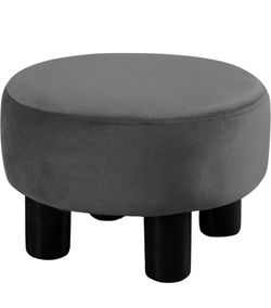 Small Foot Stool, Round Grey Velvet Fabric Padded Ottoman Foot Rest with  Plastic Legs, Footstools and Ottomans Small Comfy Footstool Upholstered for  C for Sale in West Covina, CA - OfferUp