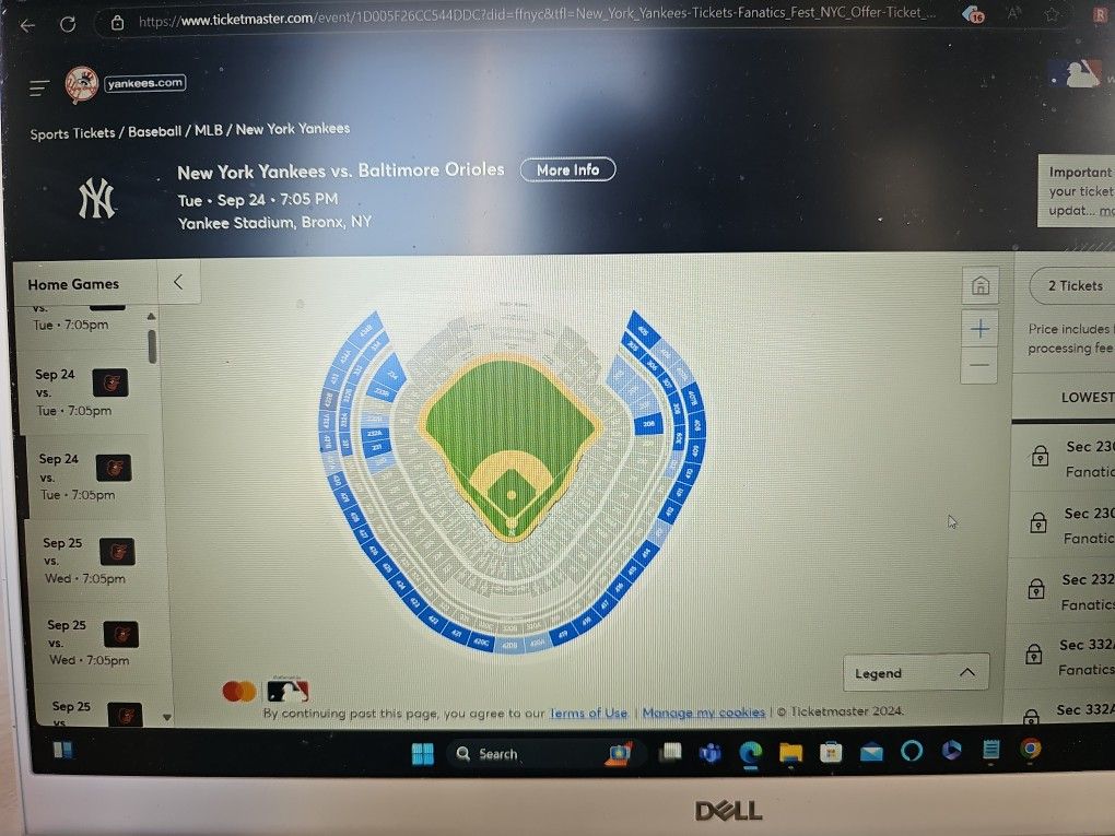 New York Yakees Vs. Baltimore Orioles