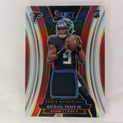 Michael Penix Jr 2024 Select Football White Draft Selections Patch Rookie 06/75
