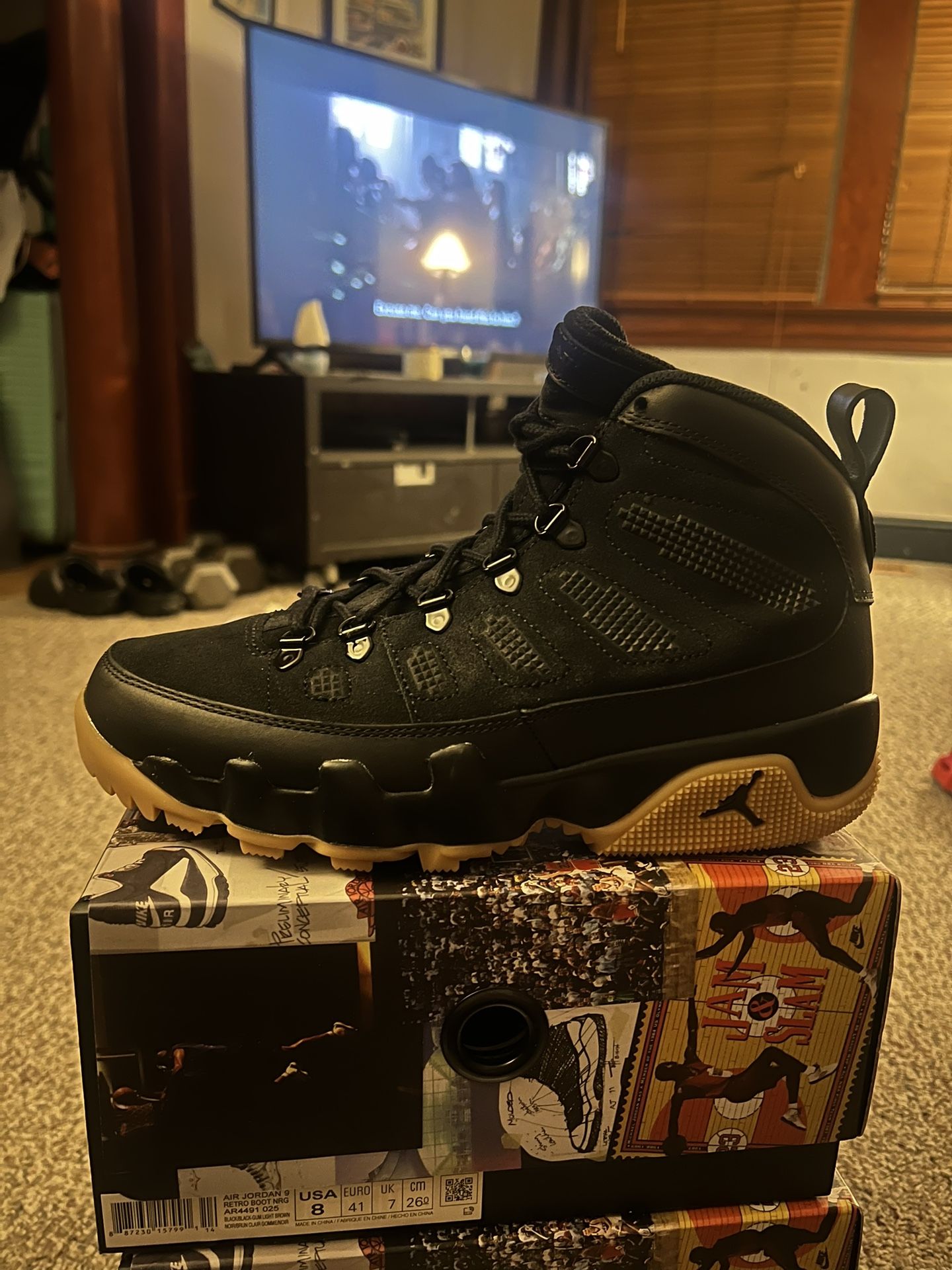 Jordan 9 Retro NRG Boot Black Gum size 8