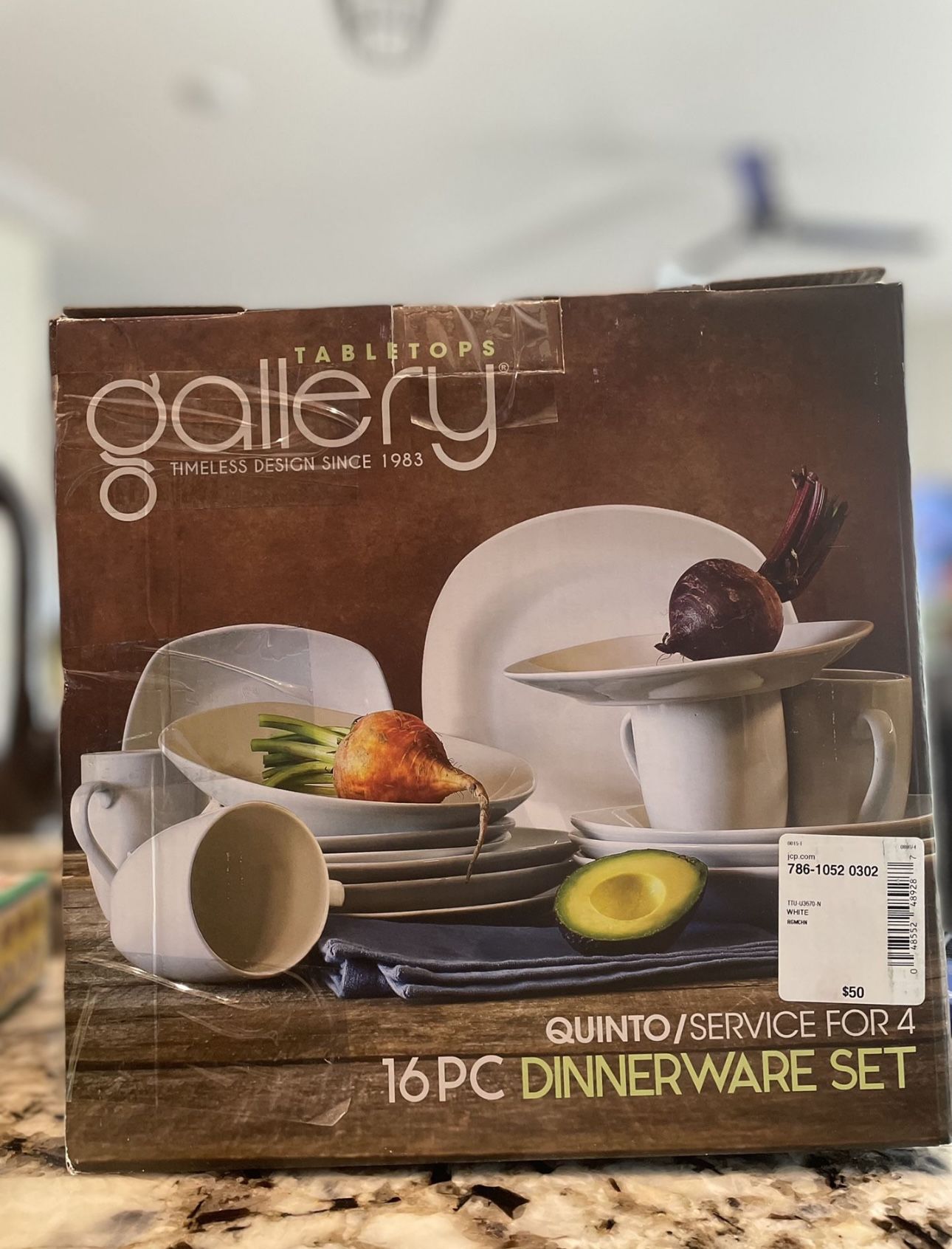 Tabletops Gallery Quinto White Square 16-pc. Dinnerware Set